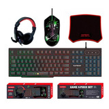 Kit Teclado Mouse Gamer Mousepad E Fone Ka-687