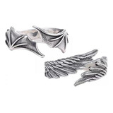 Aehoy 2xangel Demon Wing Parejas Anillos Hombres Mujeres