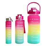 Kit 3 Garrafas De Água Squeeze  C/adesivos 900ml1800m+300ml 