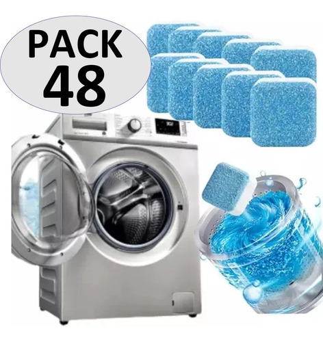 Pack 48 Pastillas Efervescentes Para Limpiar Máquinas Lavad