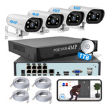 Ojo® Poe 2.5k 4mp Kits De Seguridad Circuito Cerrado 1tb