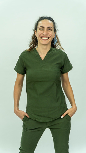 Ambos Medicos Spandex Liso De Dama Elastizados