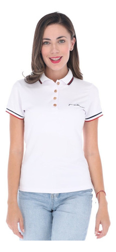 Playera Polo Moda Casual Manga Corta Para Mujer Porto Blanco