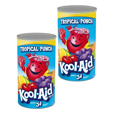 Kool Aid 2 Botes Sabor Tropical Punch En Polvo (2.33kg) | Envío gratis