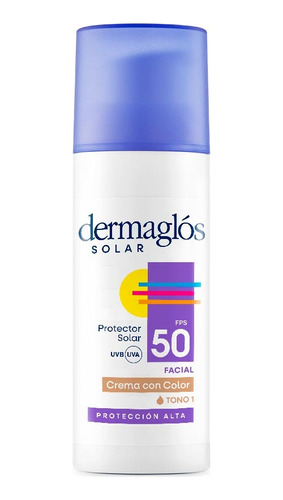 Dermaglós Protector Solar Fps 50 Crema Facial Con Color 50g