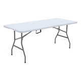 Mesa Plegable 180 Cm Plástico Cúbico Blanco Para Picnic Y Má