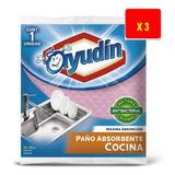 Paño De Limpieza Ayudín Absorbente Para Cocina X 3 Unidades