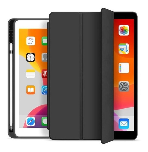 Capa iPad 7a E 8a Geração 10.2 Compart. Para Pencil Preto