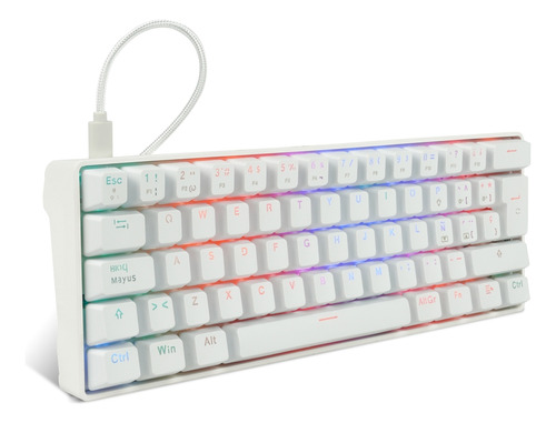 Teclado Game Factor Rgb Switch Red Usb Tipo C Kbg560-wh Blan