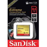 Tarjeta De Memoria Compact Flash Sandisk Cf Extreme De 64 Gb Y 120 Mb/s