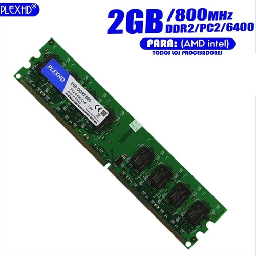 Memoria Ram Ddr2 2gb 800 Mhz Plexhd Para Pc Udimm Probadas