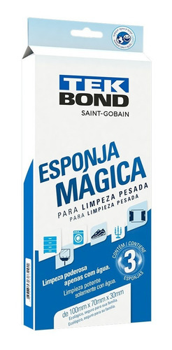 Esponja Mágica Limpeza Pesada Tekbond 3 Unidades