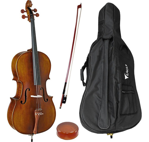 Violoncelo Cello Eagle Ce210 Envelhecido + Capa + Breu+ Arco