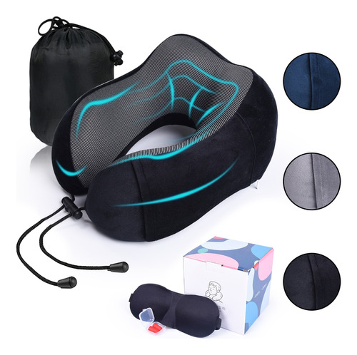 Cómodo Almohada De Viaje 100% Espuma Viscoelástica Cuello