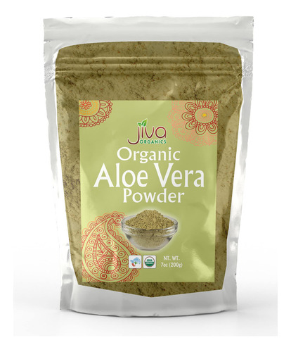 Jiva Organics Polvo De Hoja De Aloe Vera 7 Oz (200 G) - Cert