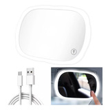 Espejo Con Luz Para Auto Coche Visera Parasol Recargable Usb