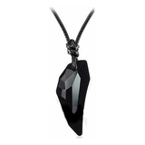 Obsidiana Natural Forma De Colmillo Dije Unisex 29mmx16mm