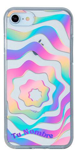 Funda Para iPhone Para Mujer Curvas Colores Con Tu Nombre