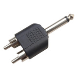 Adaptador 2 Jack Rca Macho A Plug 6.3 Mm Mono Macho