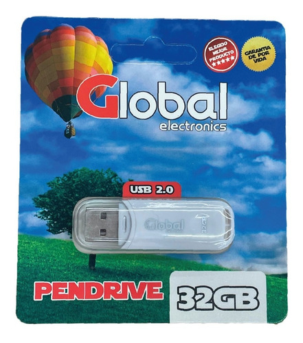 Memoria Usb Pendrive Global 32 Gb Usb 2.0 Micro Blanco X4