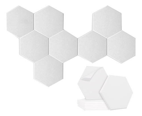 Paquete De 8 Paneles Acústicos Hexagonales Autoadhesivos, Qu