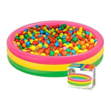 Piscina Redonda Acolchada Inflable Bebe 60cm + 100 Pelotas