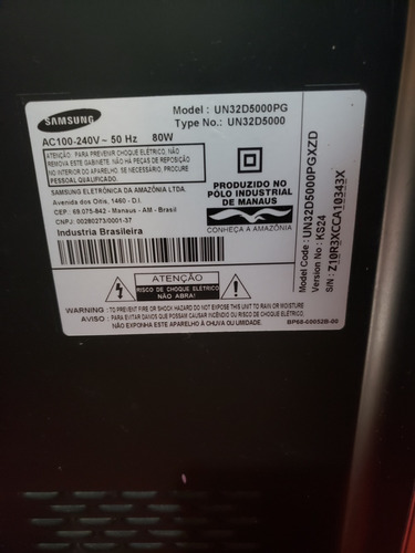 Televisor Samsung Un32d5000pg Defeito Tela