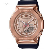 Relógio Casio G-shock Gm-s2100pg-1a4dr Cor Da Correia Preto Cor Do Bisel Ouro Rosa Cor Do Fundo Ouro Rosa