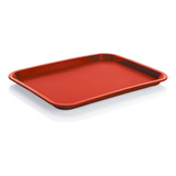 Bandeja Plastica Autoservicios Pequeña Roja De 27 X 35 Cm