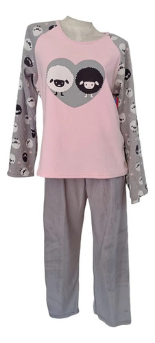 Pijama Polar Suave Manga Larga Y Pantalón Intime 3990 Mujer