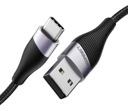 Cable Usb 2.0 A Usb-c Ugreen Trenzado De 2 Metros Color Negro