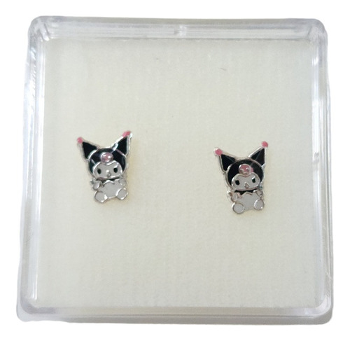 Aretes De Kuromi De Plata 925 +estuche Ku1