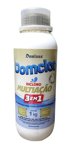 Cloro Desinfecção Domclor 1kg Piscina Multiação 3 Em 1