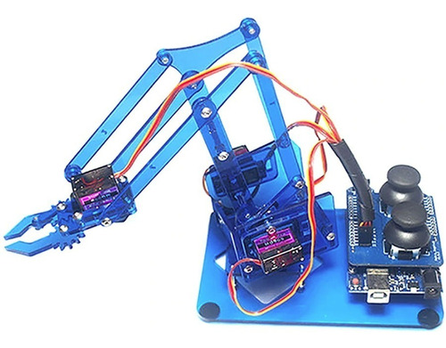 Brazo Robotico 4dof Completo Desarrollo Uno Kit Shield Joyst