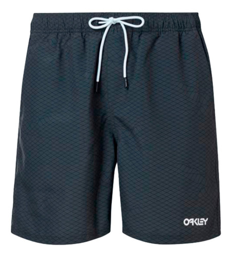 Boardshort Oakley Beach Volley 18 Hombre New Dark Brush Grid