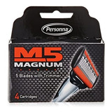 Personna M5 Magnum Hojas De Afeitar Con Recortador, 4 Ct Ref