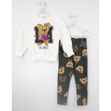 Conjunto Infantil Momi Casaco E Legging Verde Ursas