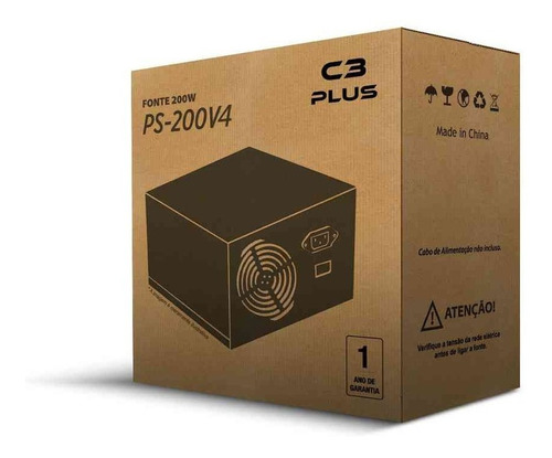 Fonte De Alimentação Para Pc C3tech C3plus Ps-200v4 200w 115