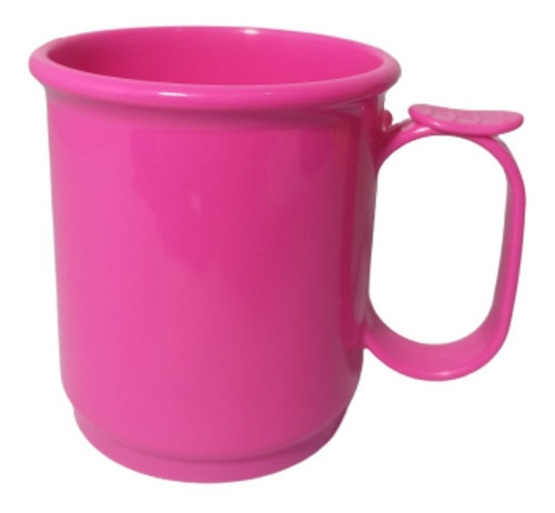 Jarro Mug Plastico Taza X100 Recto 9cm Apoya Dedo Colores