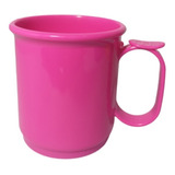 Jarro Mug Plastico Taza X100 Recto 9cm Apoya Dedo Colores