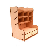 Mini Organizador De Escritorio Mdf 3mm Con Cajón 