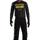 Equipo Motocross Radikal Flux Negro Gold Jersey Cross