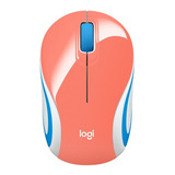 Mouse Logitech M187 Inalambrico Ultra Portable Rojo Coral