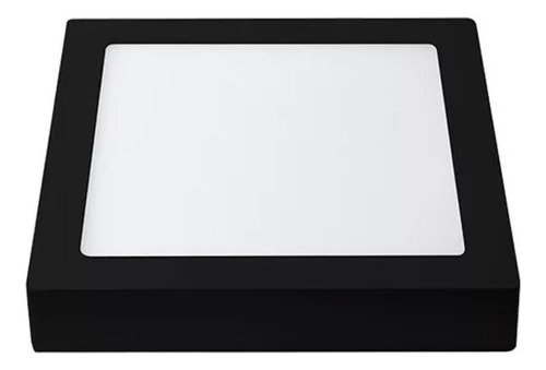 Aplique Panel Plafón Negro Led 28w Cuadrado Aluminio