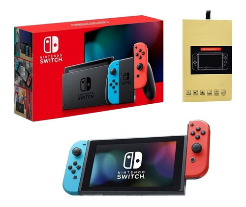 Consola Nintendo Switch Neon V2 + Mica De Vidrio Audiojuegos