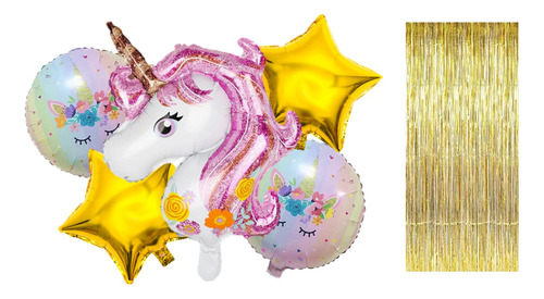 Kit D Globos Unicornio Gigante Elige Tu Color Favorito Aqui.