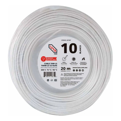 Cable Para Alambrado De Tableros 10 Awg En Bolsa Color Blanc | Meses sin interés