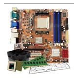 Kit Placa Mãe Processador Phenom X4 E Memoria 4gb Ddr3