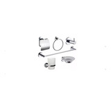 Set Kit Juego Accesorios  Baño 6 Piezas Zinc Linea Redonda