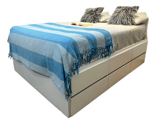 Cama Con Cajones Box Para Sommier  En Melamina 1,40 Con Abs.